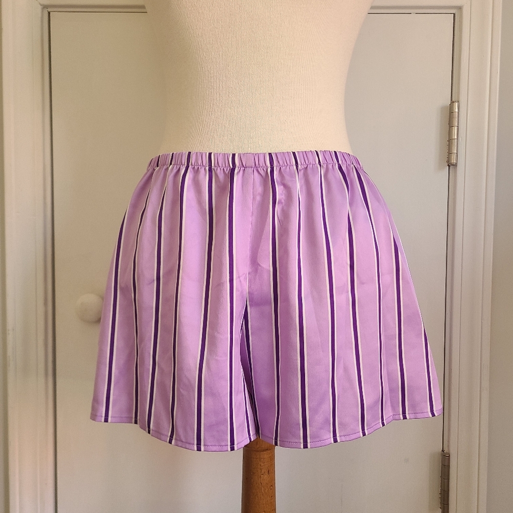 Victoria's Secret Pajama Shorts Women's Size L Striped PJs Lounge Sleepwear Sexy